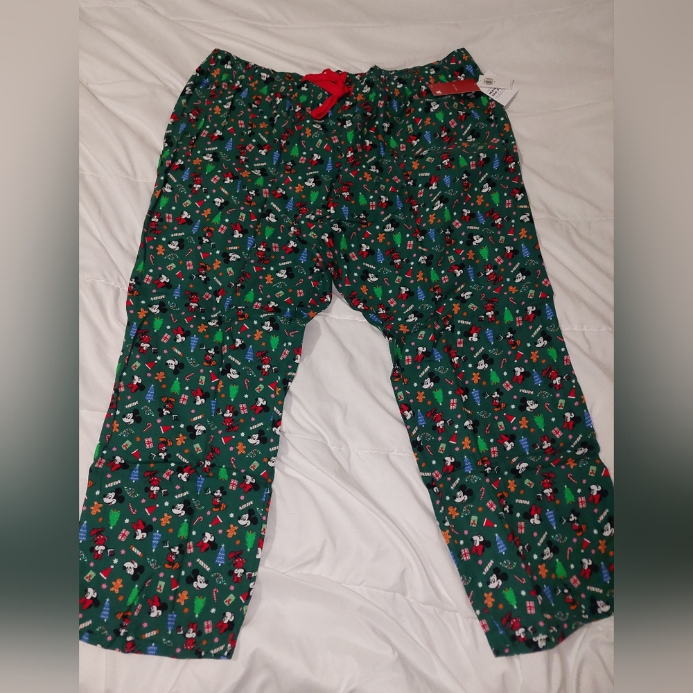 Disney Holiday Flannel Pajama Pants Size 2X Old Navy NWT Green